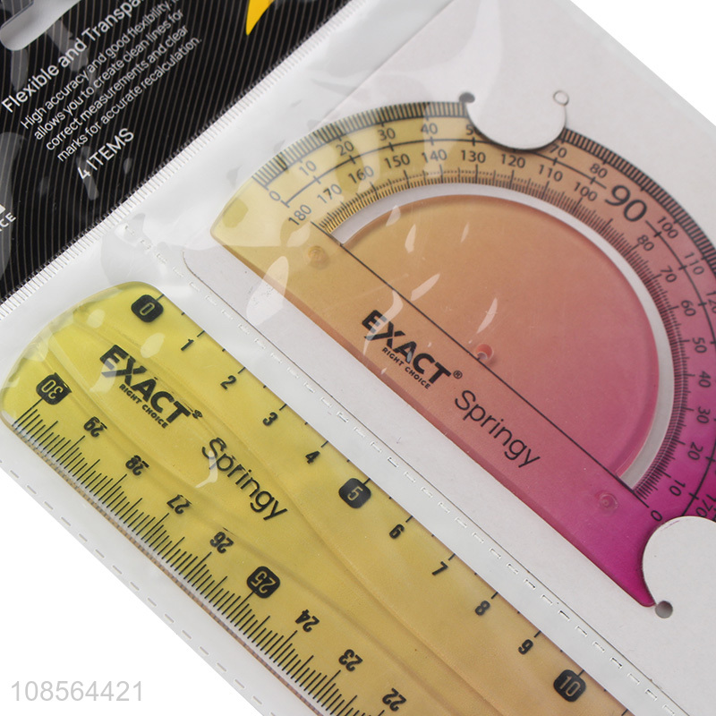 Hot products durable transparent stationery ruler set