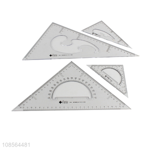 Hot products students stationery transparent triangular ruler