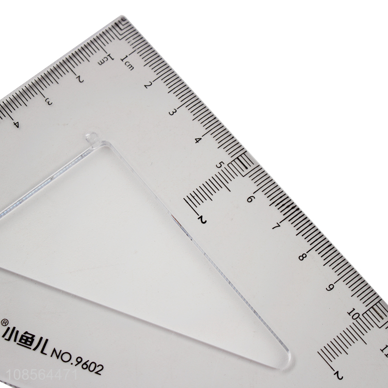 Factory price transparent triangular ruler for stationery