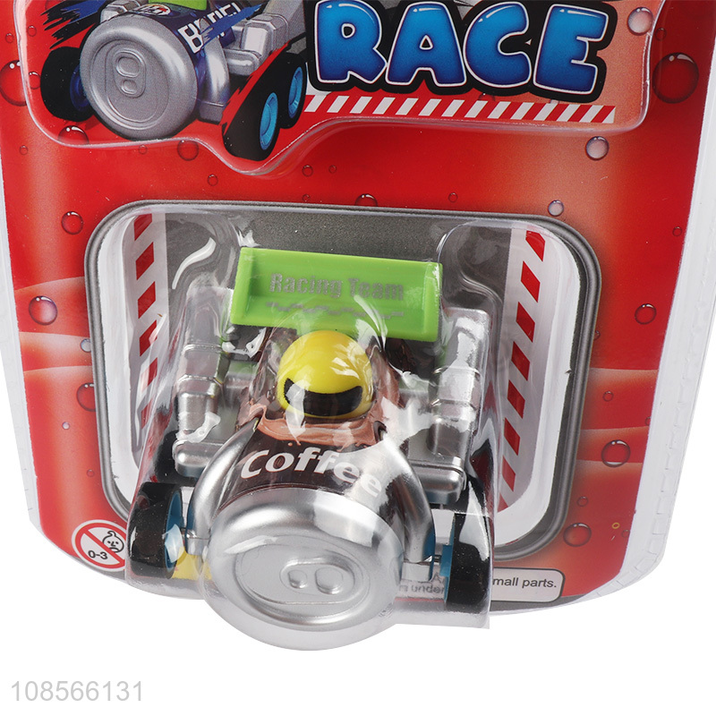 Low price cute mini drinks race car pull-back car