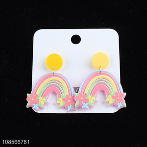 High quality acrylic earrings rainbow earrings for women