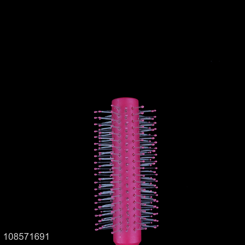 Low price round plastic handle nylon bristle comb hair brush