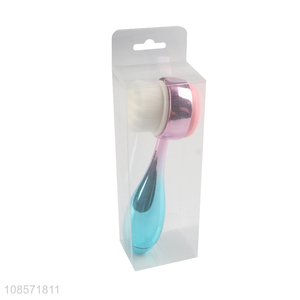 Wholesale double-sided face cleaning brush with electroplated handle