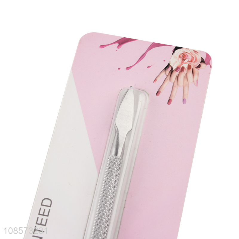 Good selling double-headed stainless steel nail cuticle pusher