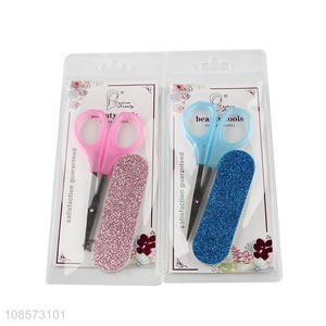 Good quality nail art tool manicure scissors and nail file set