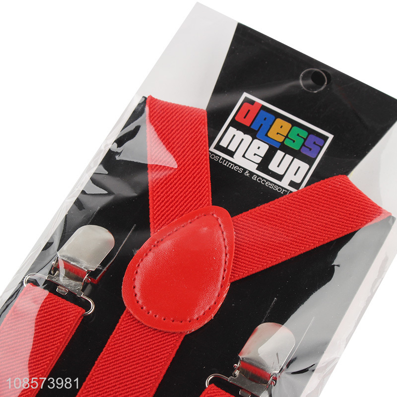 Best selling adjustable elastic red suspenders wholesale