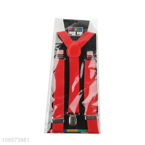 Best selling adjustable elastic red suspenders wholesale