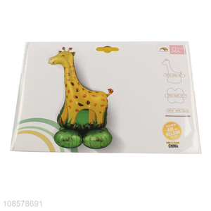 Low price cartoon giraffe shape foil balloon for decoration