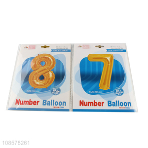 China products golden number foil balloon for party supplies