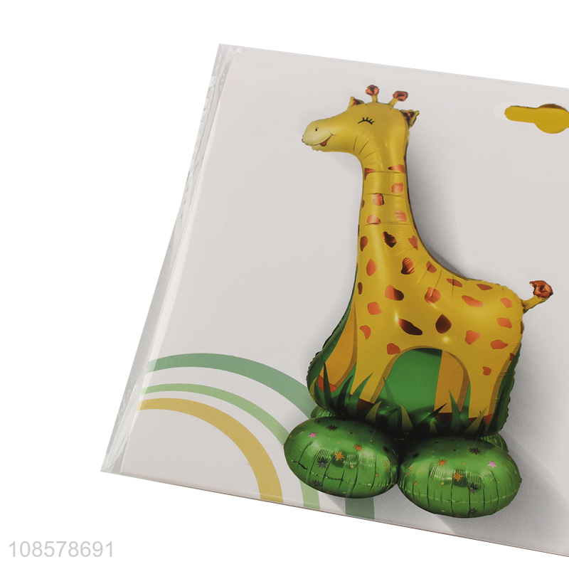 Low price cartoon giraffe shape foil balloon for decoration