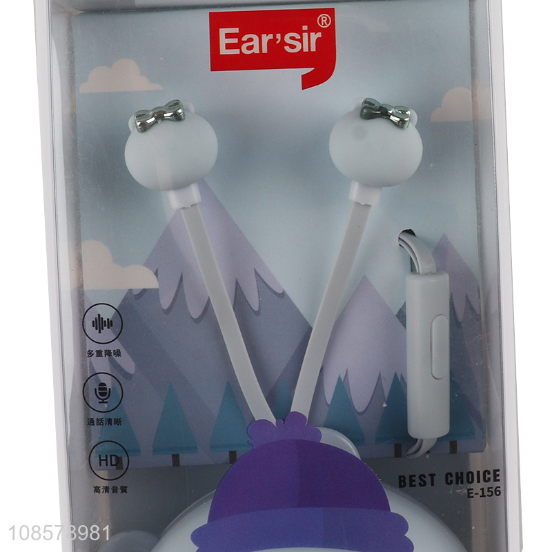 Factory supply cartoon earphones for mobile phone accessories