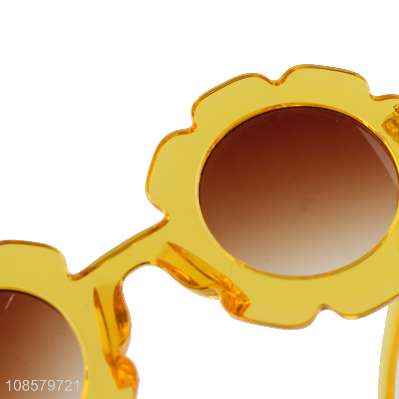 Good selling cute sunflower children summer sunglasses wholesale