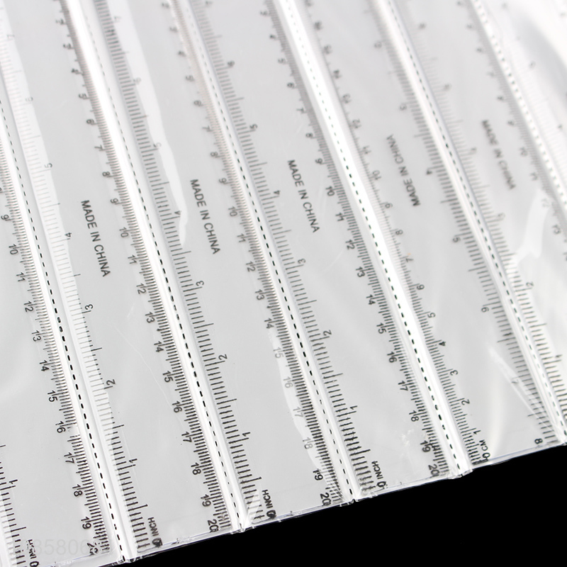 Good quality transparent plastic straight ruler geometry math tool