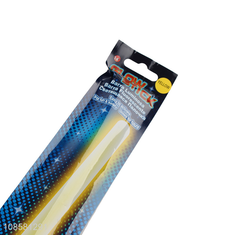 Top quality long lasting yellow glow stick for party supplies