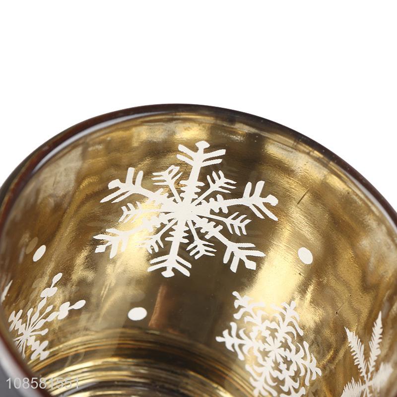 Hot selling electroplated empty glass candle jar for decor