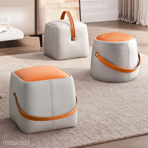Wholesale creative shoe changing stool ottoman stool with handle