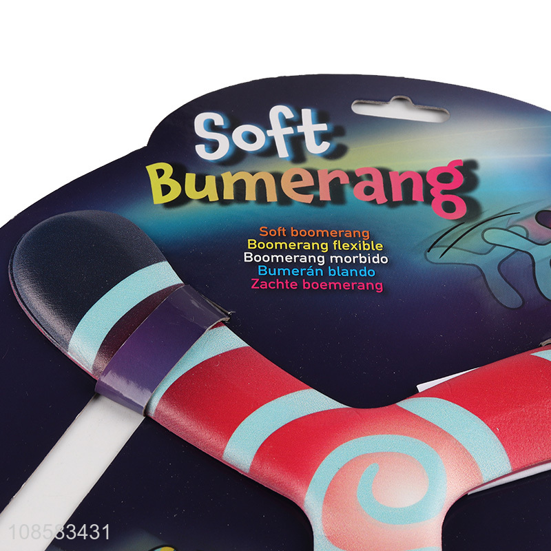 Wholesale outdoor easy to throw soft bumerang for adults kids