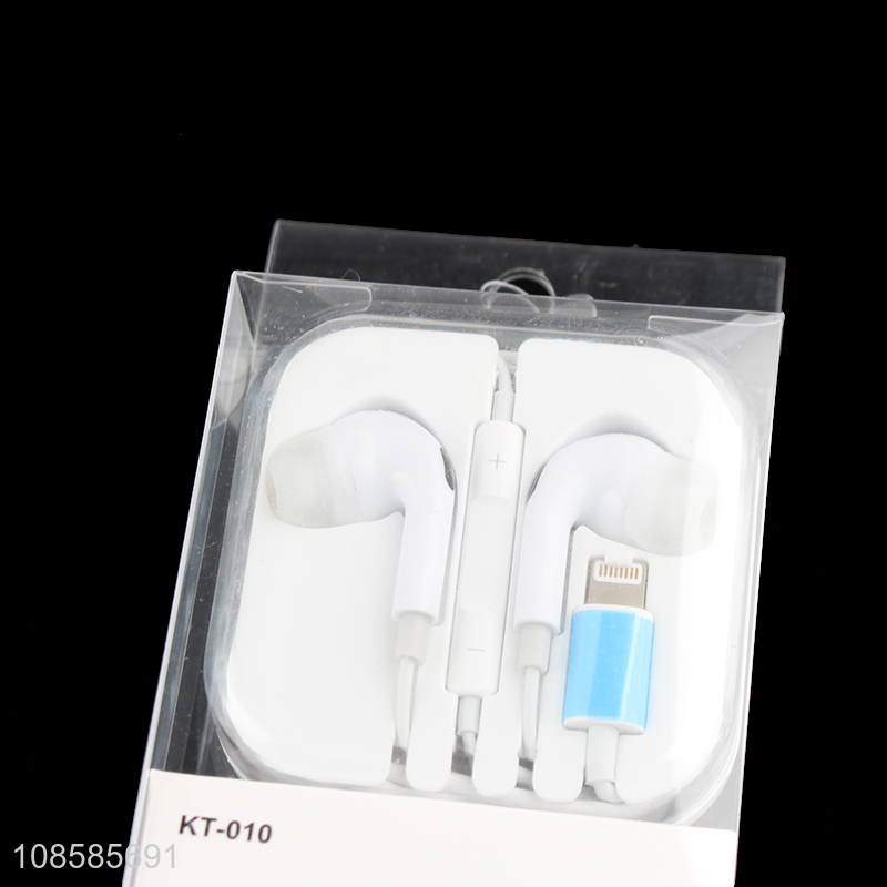 China wholesale white wired headset earphones for iPhone