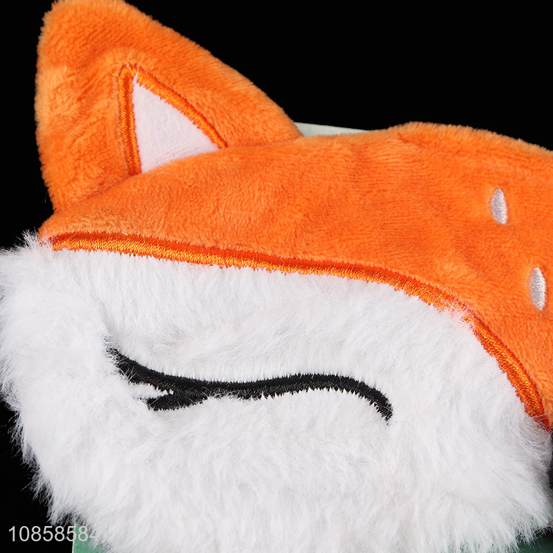 Wholesale cartoon fox plush sleep eye mask for wome girls