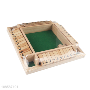 Good quality wooden board game shut the box dice game
