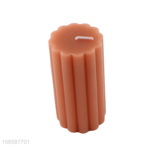 Low price solid color unscented non-toxic smokeless paraffin wax candle