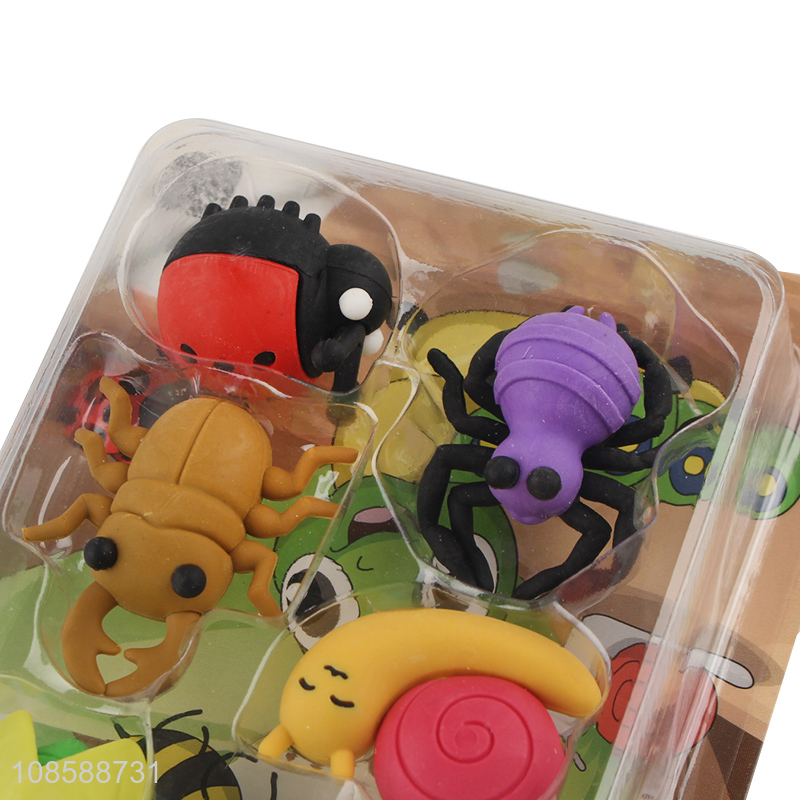 Factory supply insect series cartoon eraser set for students
