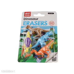 Latest products dinosaur shape cartoon eraser set for stationery