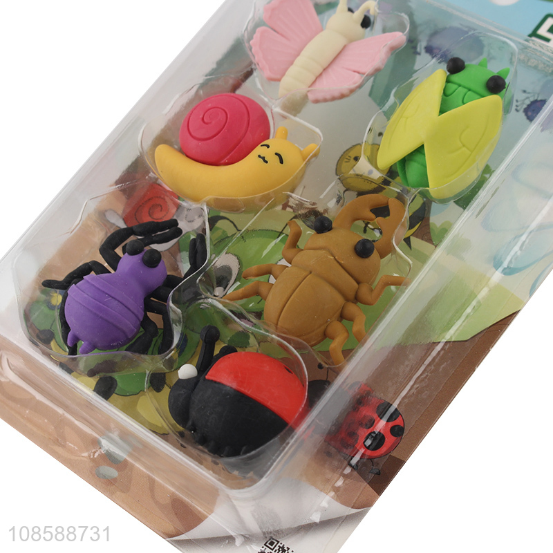 Factory supply insect series cartoon eraser set for students