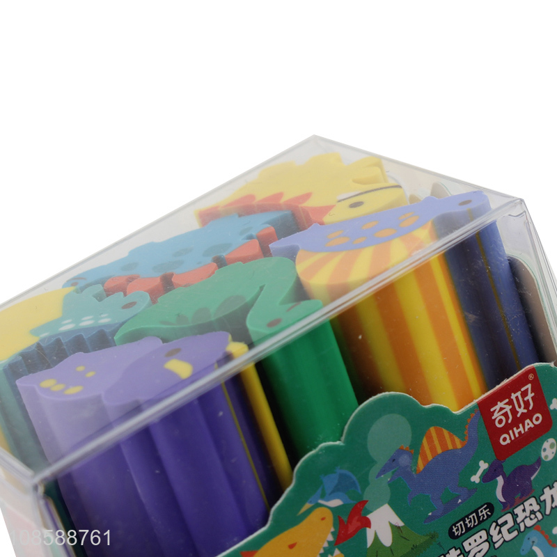 Best selling cartoon dinosaur shape eraser set for stationery