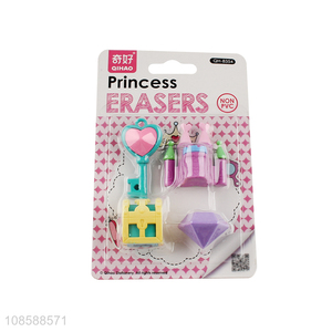 Good selling cartoon children princess erasers set for stationery