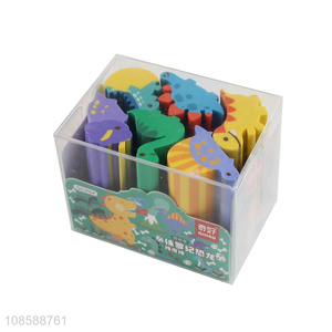 Best selling cartoon dinosaur shape eraser set for stationery