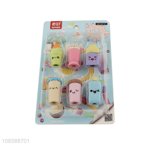 Factory supply multicolor cartoon stationery eraser set for sale