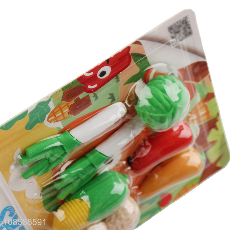 China factory vegetable shape diy eraser set for school students