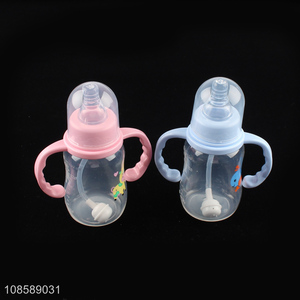 Factory price baby feeding milk bottle with handle