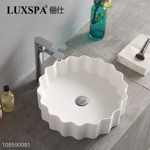New design artificial stone vessel sink above counter sink