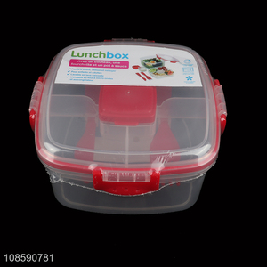 Factory supply clear portable school office lunch box bento box