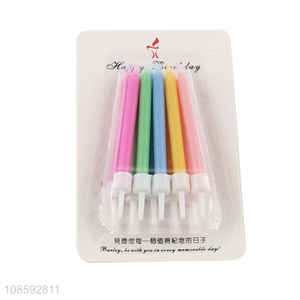 New product 10pcs jelly color birthday cake candles with base