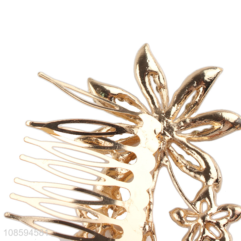 Low price delicate design women alloy haircomb hair decoration