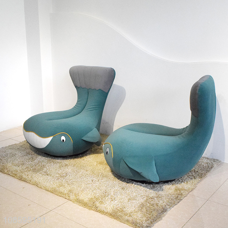 Wholesale cute metal frame rotatable whale sofa chair recliners