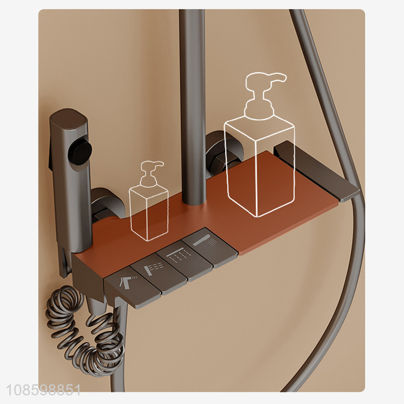 Wholesale thermostatic piano keys shower system with bidet sprayer