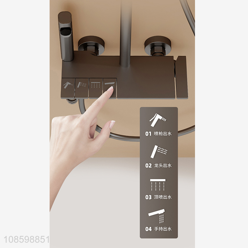 Wholesale thermostatic piano keys shower system with bidet sprayer