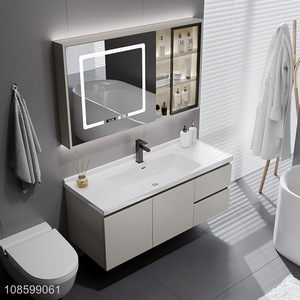 Popular products ceramic washbasin smart mirror cabinet for bathroom