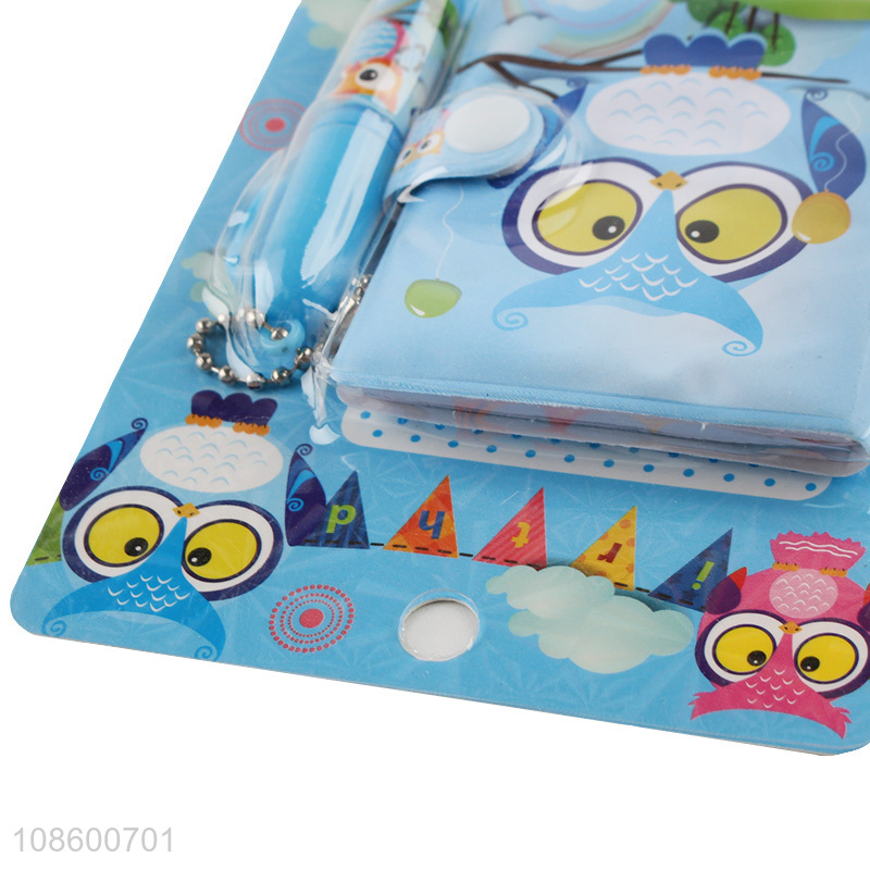 Wholesale stationery set cartoon owl pattern notebook and pen set