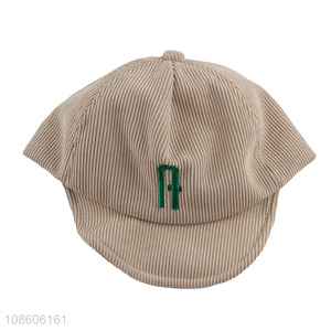 High quality 6-panel embroidered corduroy baseball cap for kids