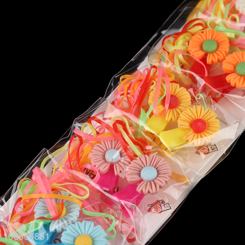 Good selling children colorful hair clips hair ring set wholesale