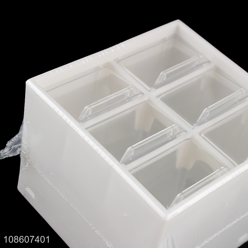 Hot products plastic desktop jewelry storage box with 6drawer