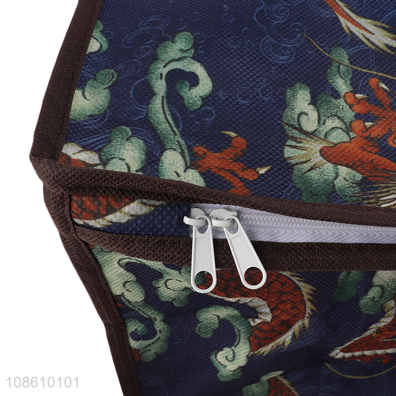 New products dual zippers non-woven pvc storage bag for clothes quilt
