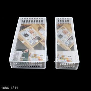 Hot selling rectangular plastic drawer organizer bin makeup storage box