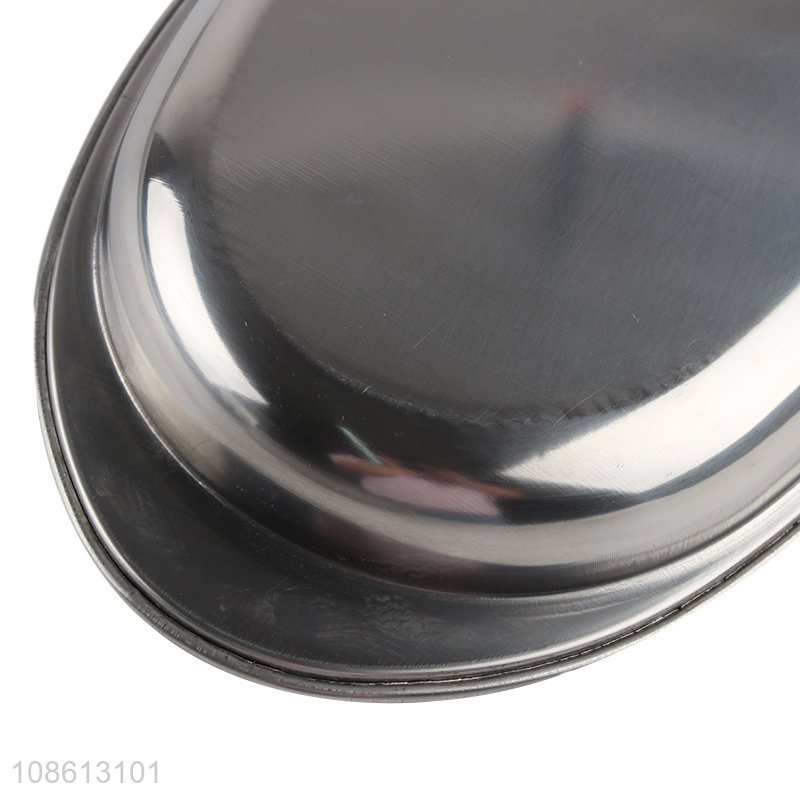 Low price round stainless steel plate for dinnerware