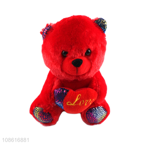 Best selling red bear animal plush toys for Valentine's Day